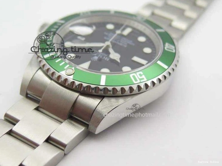 0204 SoftTouch Submariner 16610LV SS Green Metal Bezel JF 1:1 Best Edition Black Dial On SS Bracelet SH 3755